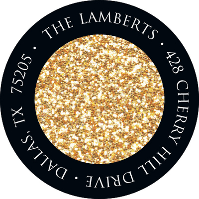 Sparkle Border Round Address Labels